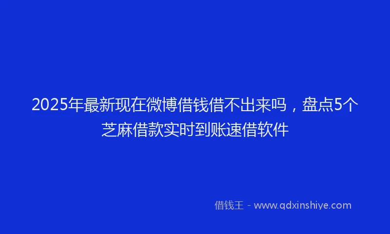 2025年最新现在微博借钱借不出来吗，盘点5个芝麻借款实时到账速借软件