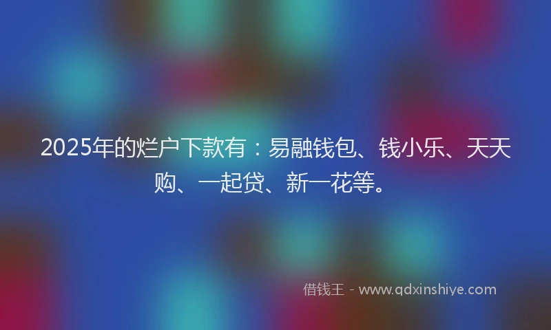 2025年的烂户下款有：易融钱包、钱小乐、天天购、一起贷、新一花等。