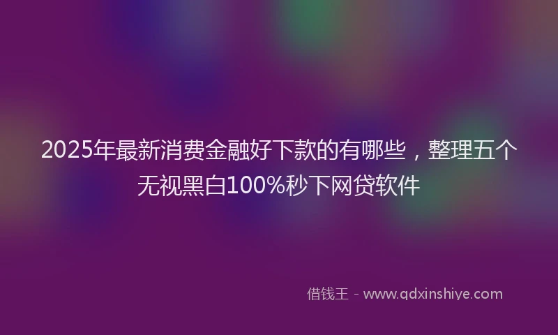 2025年最新消费金融好下款的有哪些，整理五个无视黑白100%秒下网贷软件