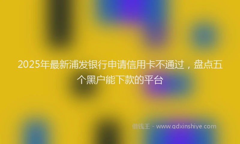 2025年最新浦发银行申请信用卡不通过，盘点五个黑户能下款的平台