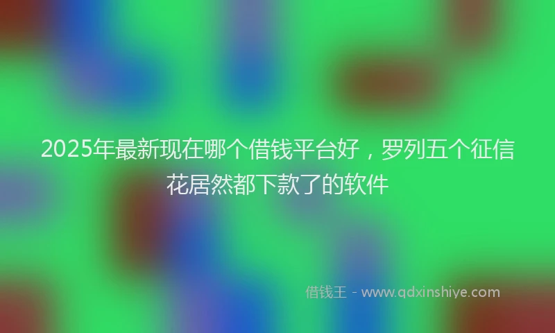 2025年最新现在哪个借钱平台好，罗列五个征信花居然都下款了的软件