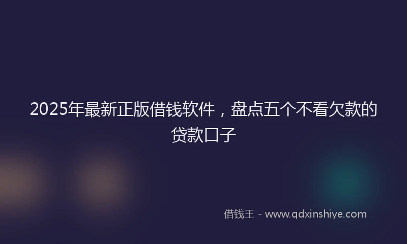2025年最新正版借钱软件，盘点五个不看欠款的贷款口子