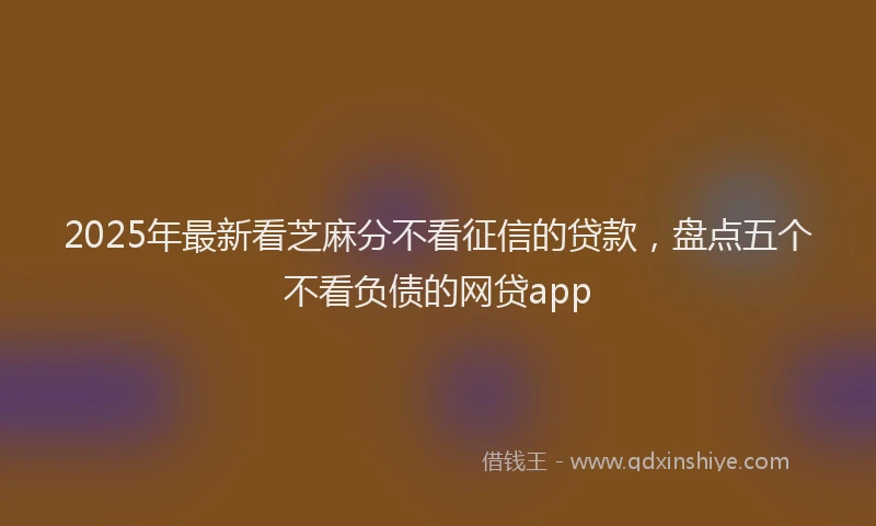 2025年最新看芝麻分不看征信的贷款，盘点五个不看负债的网贷app