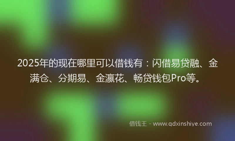 2025年的现在哪里可以借钱有：闪借易贷融、金满仓、分期易、金瀛花、畅贷钱包Pro等。