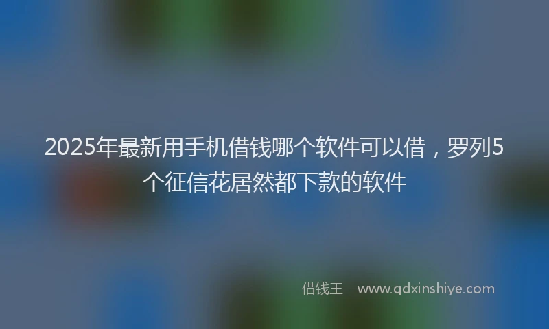 2025年最新用手机借钱哪个软件可以借，罗列5个征信花居然都下款的软件