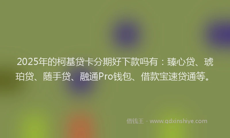 2025年的柯基贷卡分期好下款吗有：臻心贷、琥珀贷、随手贷、融通Pro钱包、借款宝速贷通等。