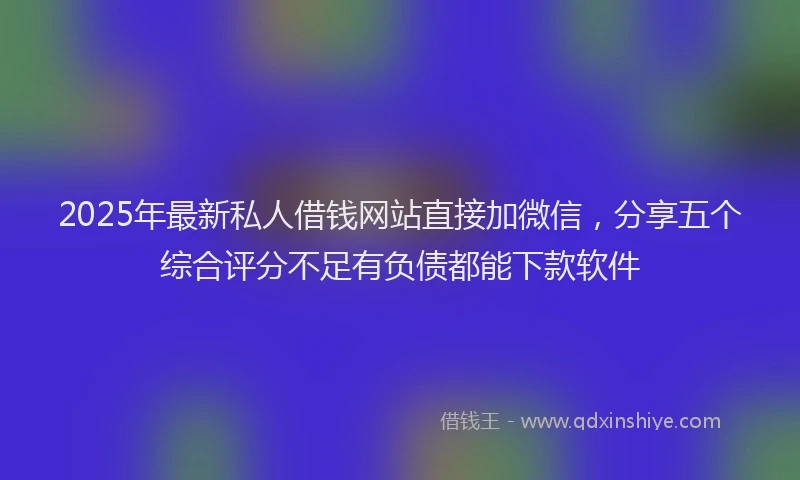 2025年最新私人借钱网站直接加微信，分享五个综合评分不足有负债都能下款软件