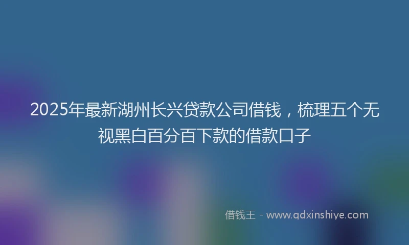 2025年最新湖州长兴贷款公司借钱，梳理五个无视黑白百分百下款的借款口子