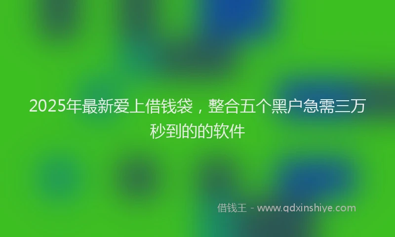 2025年最新爱上借钱袋，整合五个黑户急需三万秒到的的软件