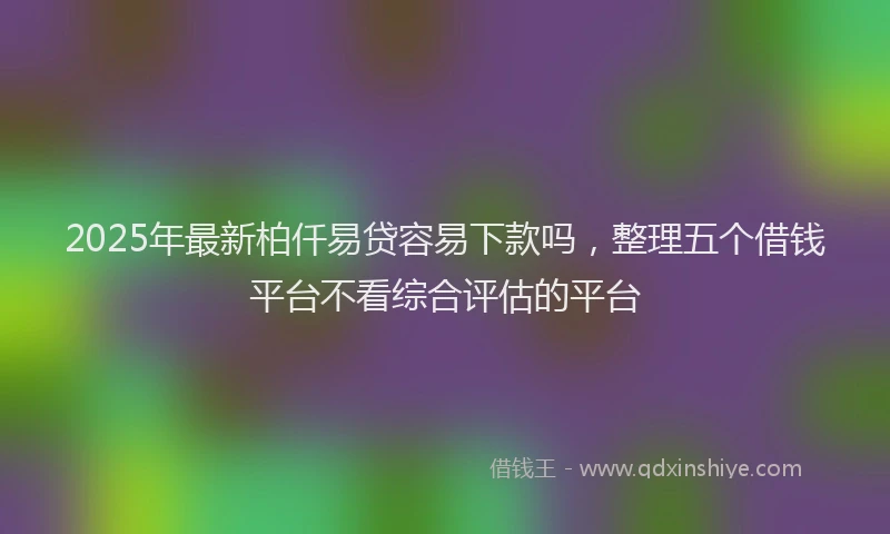 2025年最新柏仟易贷容易下款吗，整理五个借钱平台不看综合评估的平台