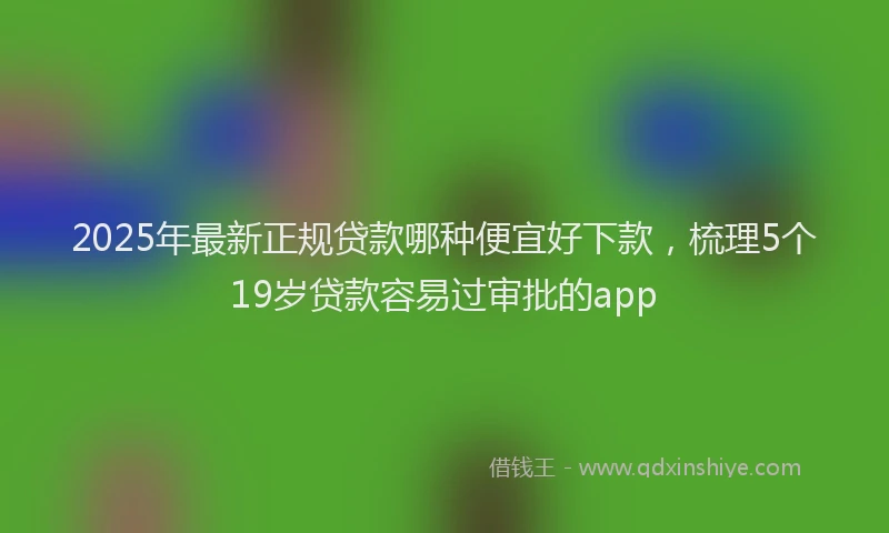 2025年最新正规贷款哪种便宜好下款，梳理5个19岁贷款容易过审批的app