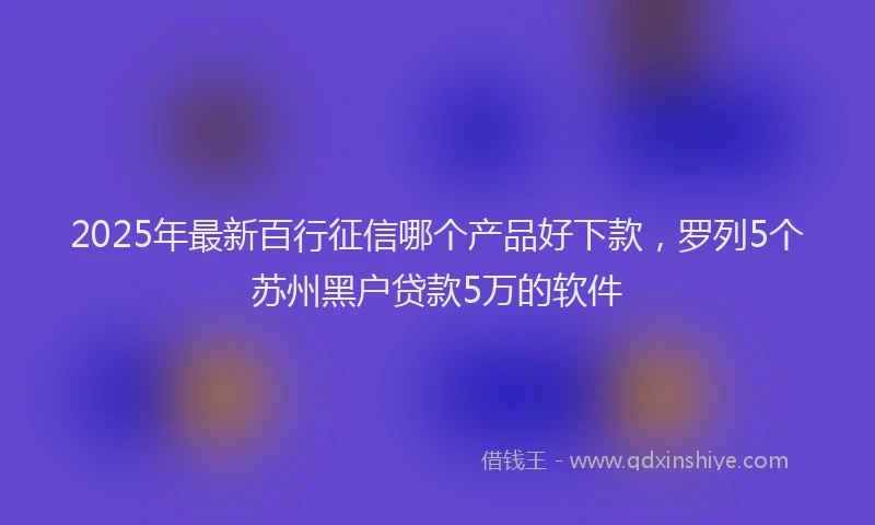 2025年最新百行征信哪个产品好下款，罗列5个苏州黑户贷款5万的软件
