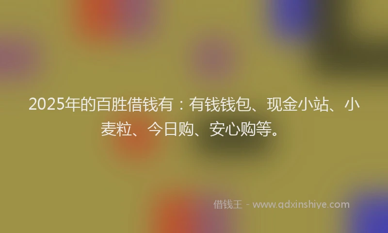2025年的百胜借钱有：有钱钱包、现金小站、小麦粒、今日购、安心购等。
