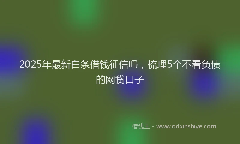 2025年最新白条借钱征信吗，梳理5个不看负债的网贷口子