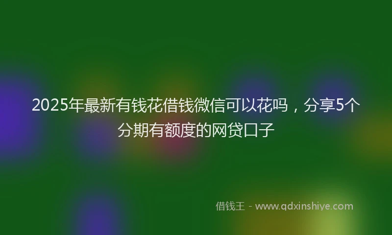 2025年最新有钱花借钱微信可以花吗，分享5个分期有额度的网贷口子