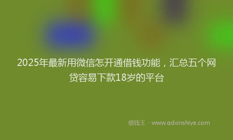 2025年最新用微信怎开通借钱功能，汇总五个网贷容易下款18岁的平台