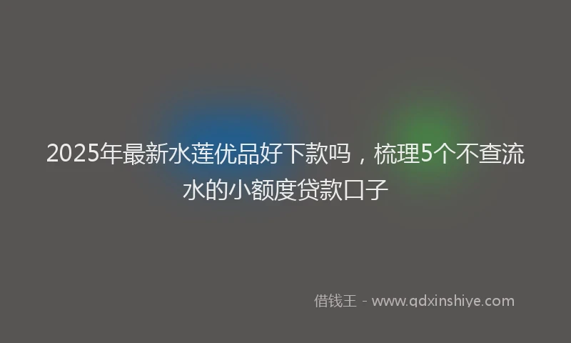 2025年最新水莲优品好下款吗，梳理5个不查流水的小额度贷款口子