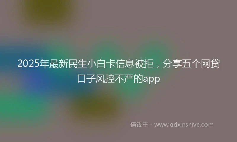 2025年最新民生小白卡信息被拒，分享五个网贷口子风控不严的app
