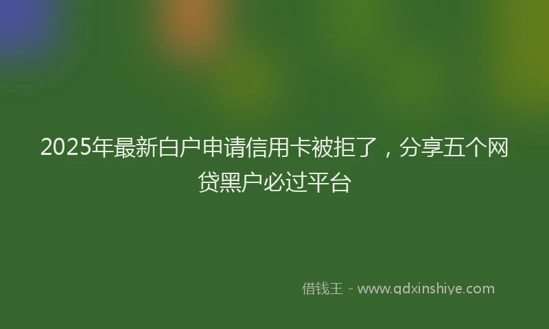 2025年最新白户申请信用卡被拒了，分享五个网贷黑户必过平台