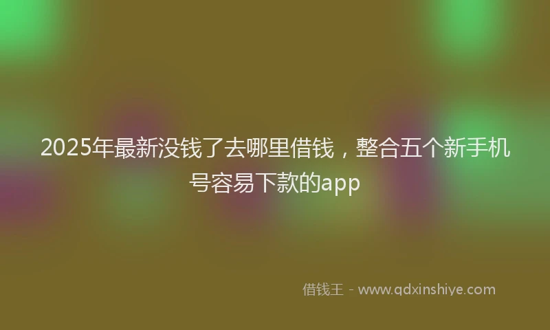 2025年最新没钱了去哪里借钱，整合五个新手机号容易下款的app