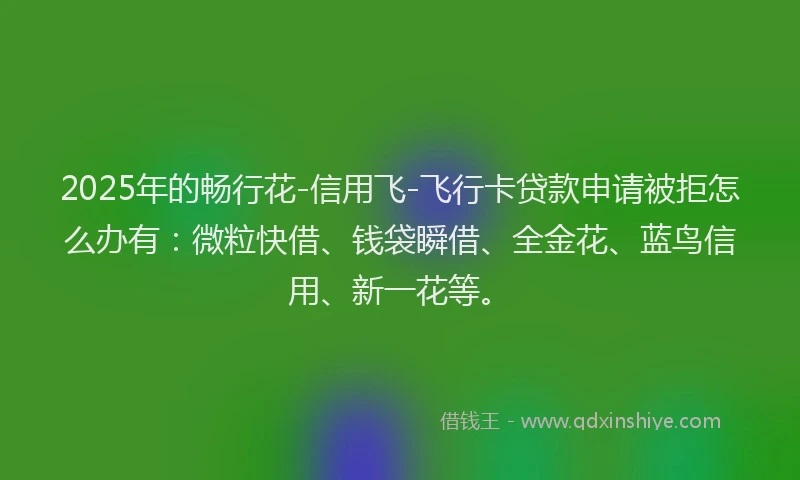 2025年的畅行花-信用飞-飞行卡贷款申请被拒怎么办有：微粒快借、钱袋瞬借、全金花、蓝鸟信用、新一花等。
