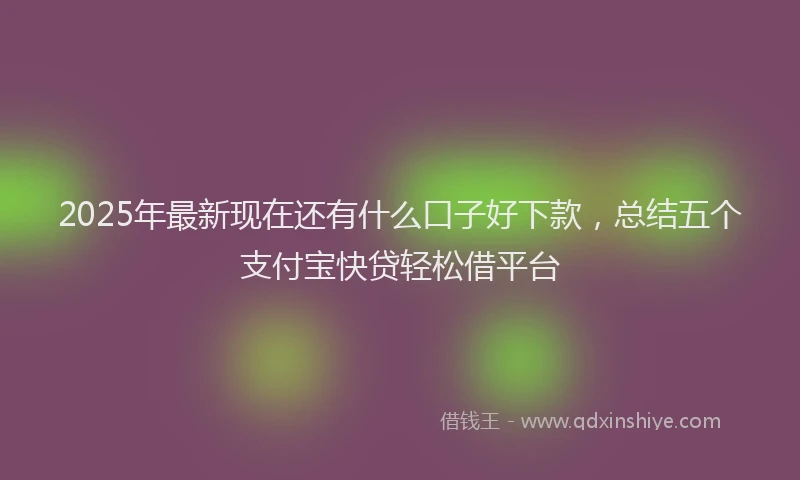 2025年最新现在还有什么口子好下款，总结五个支付宝快贷轻松借平台