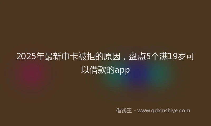 2025年最新申卡被拒的原因，盘点5个满19岁可以借款的app