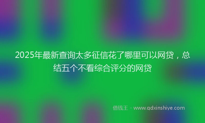 2025年最新查询太多征信花了哪里可以网贷，总结五个不看综合评分的网贷