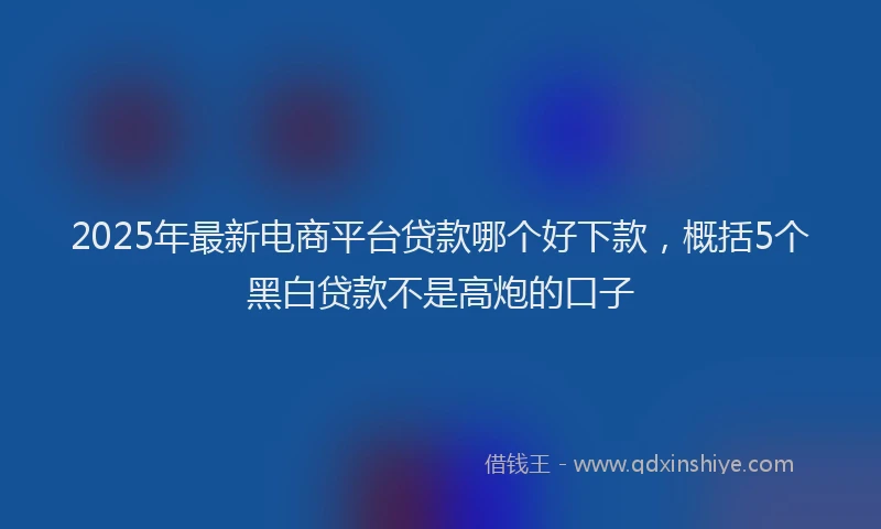 2025年最新电商平台贷款哪个好下款，概括5个黑白贷款不是高炮的口子