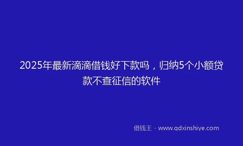 2025年最新滴滴借钱好下款吗，归纳5个小额贷款不查征信的软件