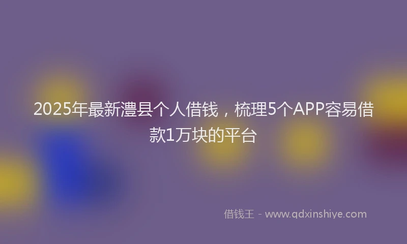 2025年最新澧县个人借钱，梳理5个APP容易借款1万块的平台