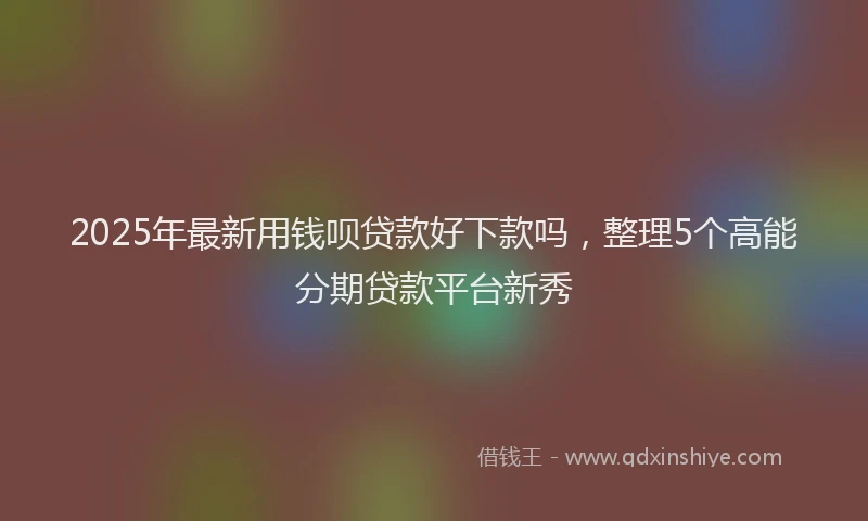 2025年最新用钱呗贷款好下款吗，整理5个高能分期贷款平台新秀