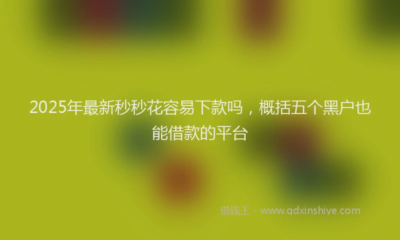 2025年最新秒秒花容易下款吗，概括五个黑户也能借款的平台
