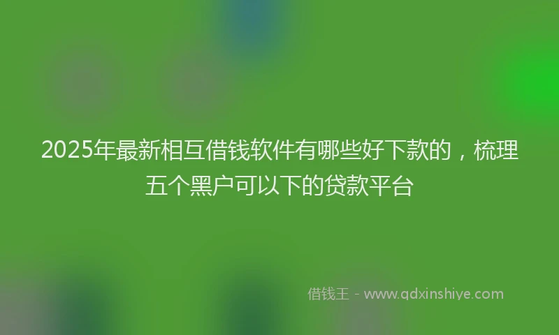2025年最新相互借钱软件有哪些好下款的，梳理五个黑户可以下的贷款平台