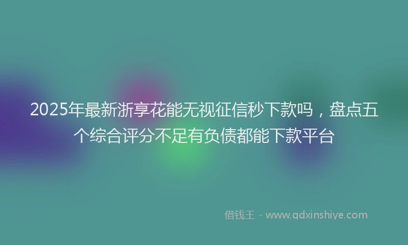 2025年最新浙享花能无视征信秒下款吗，盘点五个综合评分不足有负债都能下款平台