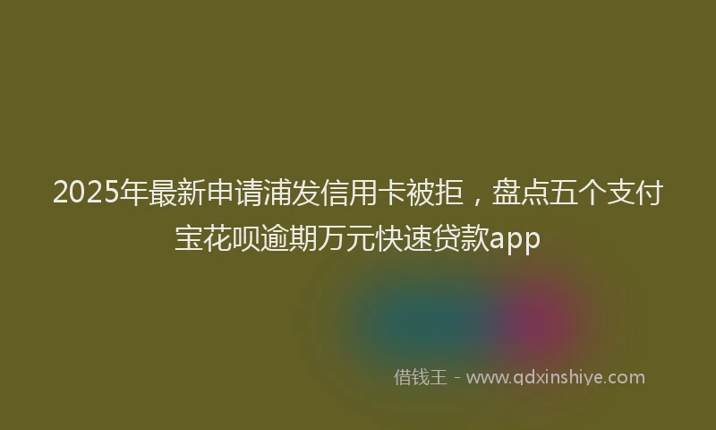 2025年最新申请浦发信用卡被拒，盘点五个支付宝花呗逾期万元快速贷款app