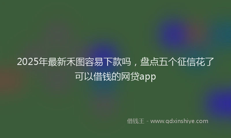 2025年最新禾图容易下款吗，盘点五个征信花了可以借钱的网贷app
