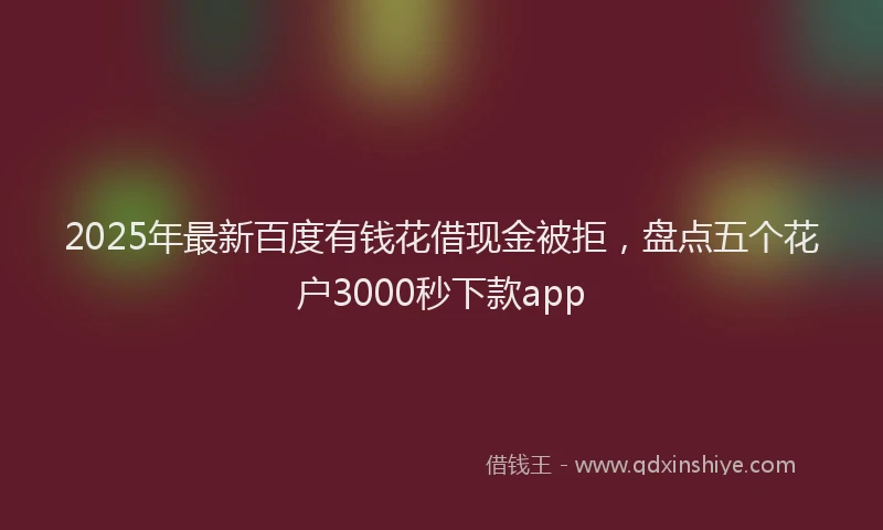 2025年最新百度有钱花借现金被拒，盘点五个花户3000秒下款app