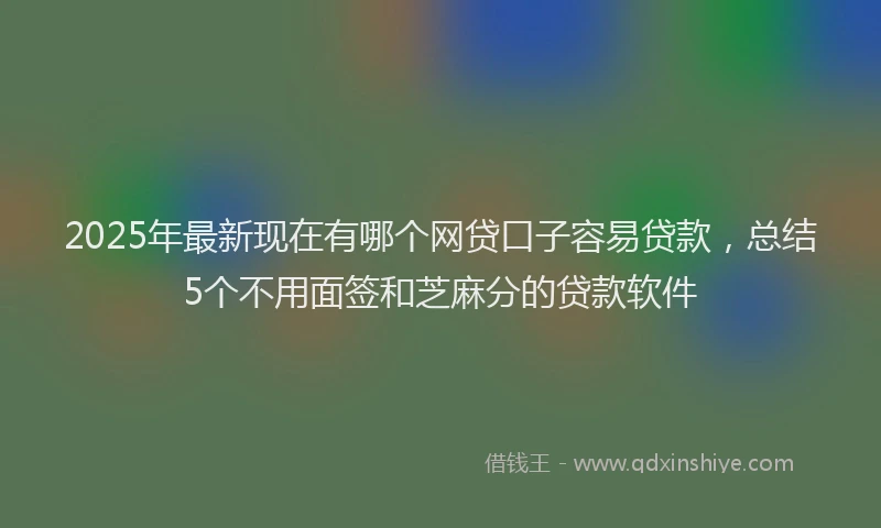 2025年最新现在有哪个网贷口子容易贷款，总结5个不用面签和芝麻分的贷款软件