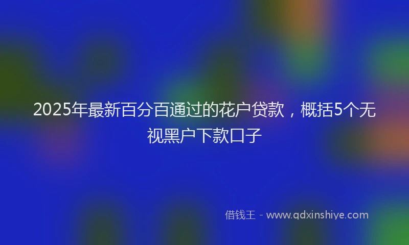 2025年最新百分百通过的花户贷款，概括5个无视黑户下款口子