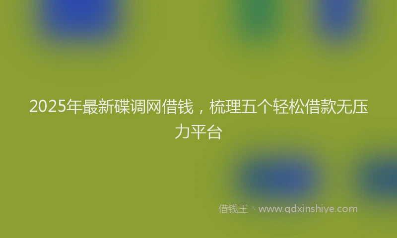 2025年最新碟调网借钱，梳理五个轻松借款无压力平台