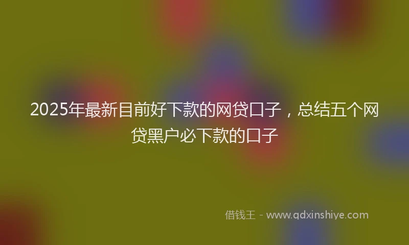 2025年最新目前好下款的网贷口子，总结五个网贷黑户必下款的口子