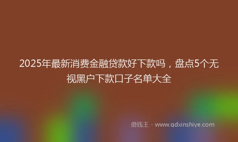 2025年最新消费金融贷款好下款吗，盘点5个无视黑户下款口子名单大全