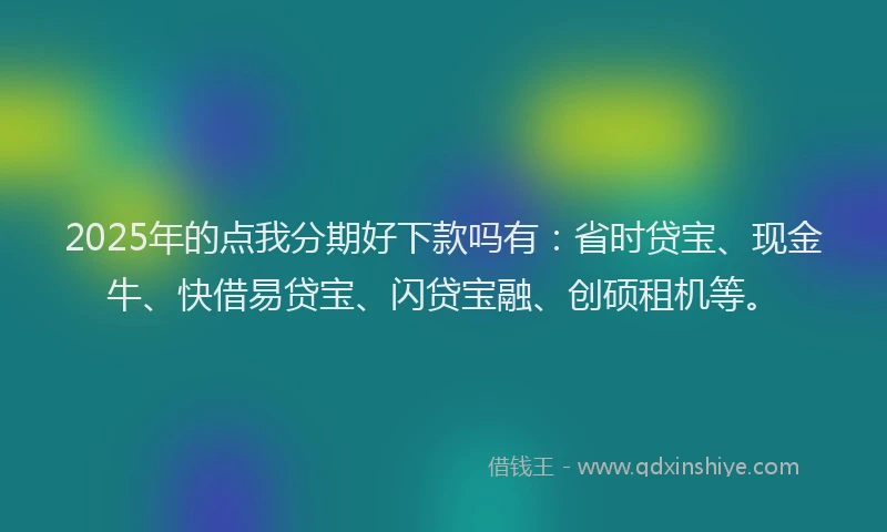 2025年的点我分期好下款吗有：省时贷宝、现金牛、快借易贷宝、闪贷宝融、创硕租机等。