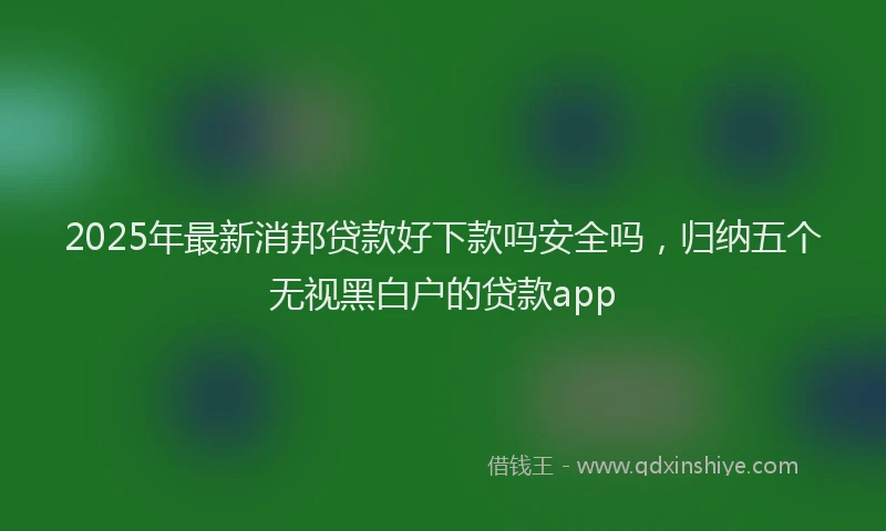 2025年最新消邦贷款好下款吗安全吗，归纳五个无视黑白户的贷款app