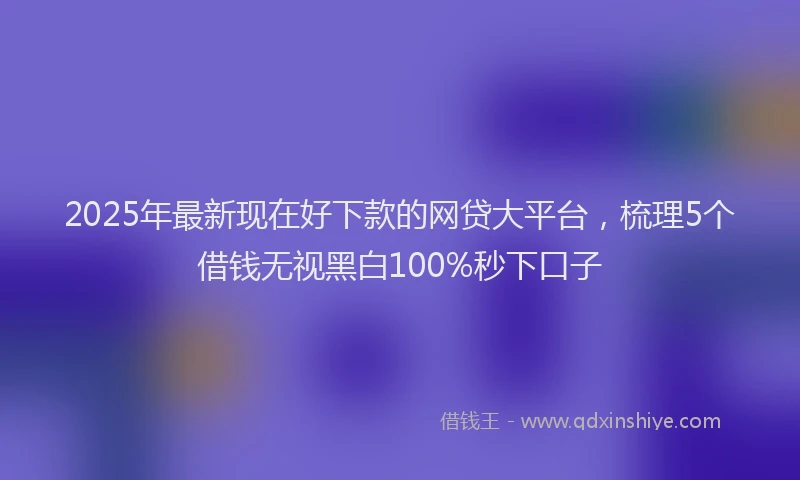 2025年最新现在好下款的网贷大平台，梳理5个借钱无视黑白100%秒下口子