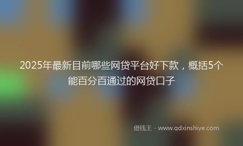 2025年最新目前哪些网贷平台好下款，概括5个能百分百通过的网贷口子