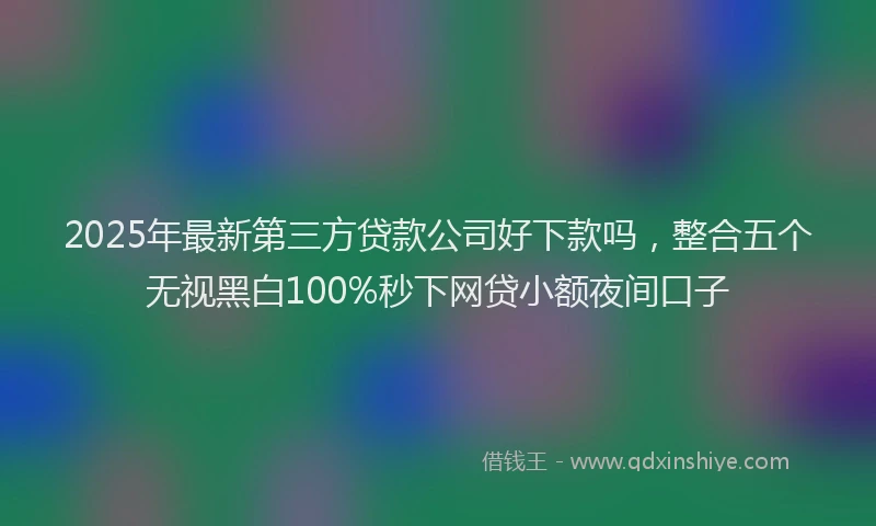 2025年最新第三方贷款公司好下款吗，整合五个无视黑白100%秒下网贷小额夜间口子