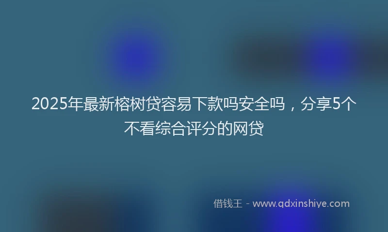 2025年最新榕树贷容易下款吗安全吗，分享5个不看综合评分的网贷