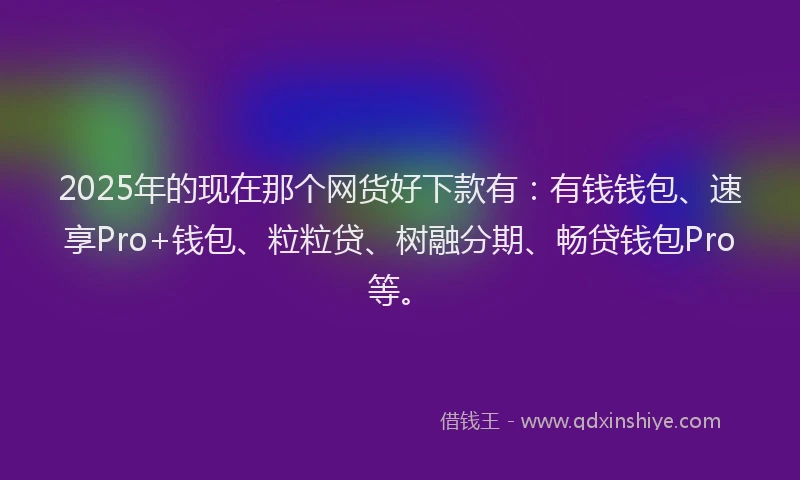 2025年的现在那个网货好下款有：有钱钱包、速享Pro+钱包、粒粒贷、树融分期、畅贷钱包Pro等。